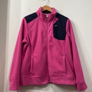 Lauren Active - Ralph Lauren Polyester Fleece Pink/Navy Blue Full zip size L